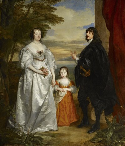 James, zevende graaf van Derby, zijn vrouw en kind door Anthony van Dyck